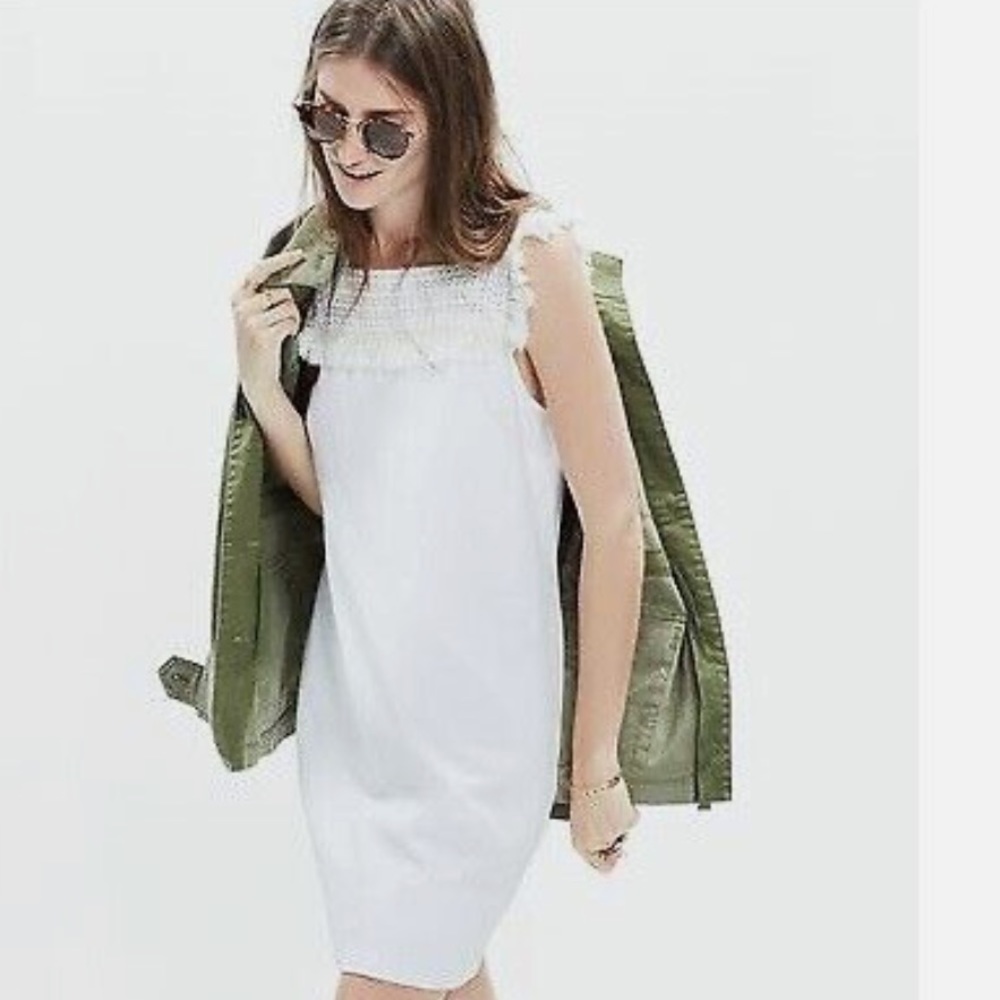 Madewell Sundream Fringe Crochet Cotton Dress Summer Sundress White Size 4
